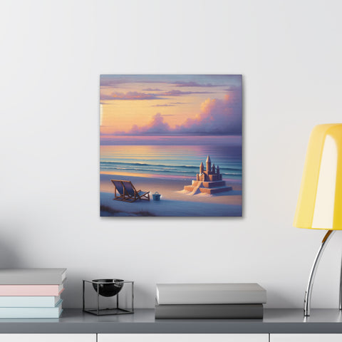 Twilight Turrets: A Seascape Reverie - Canvas Print