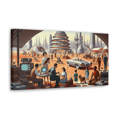 Tomorrow's Vista: A Glimpse of the Marvellous Martian Metropolis - Canvas Print