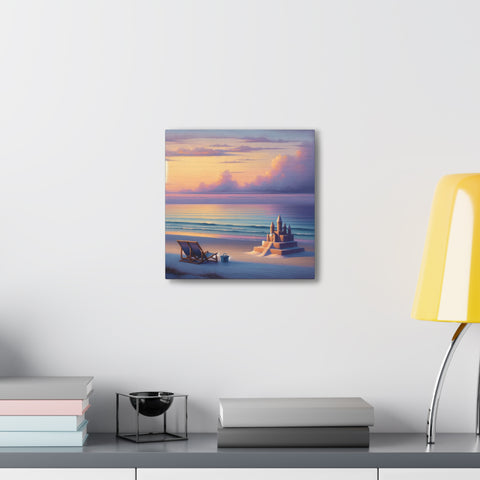 Twilight Turrets: A Seascape Reverie - Canvas Print