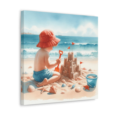 Seaside Kingdom: A Childs Beachside Dream - Canvas Print