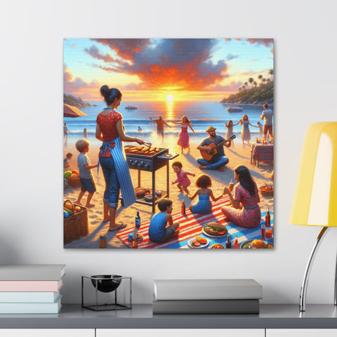 Sunset Serenade by the Shore - Canvas Print