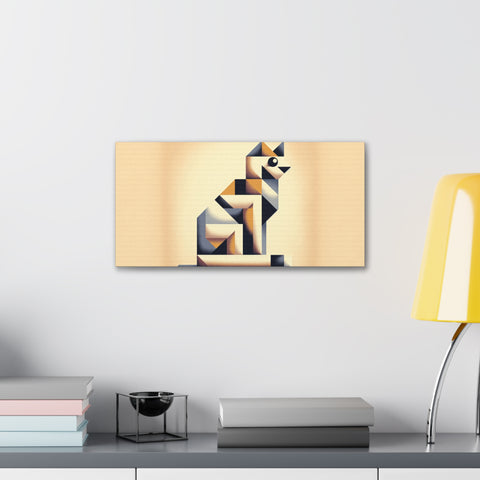 Geometric Serenity: The Feline Abstract - Canvas Print