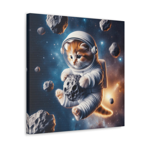 Cosmic Whisker Voyage - Canvas Print