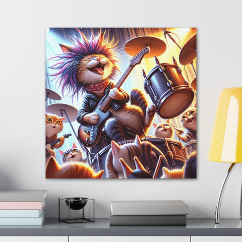 Feline Grooves and Electric Mews - Canvas Print