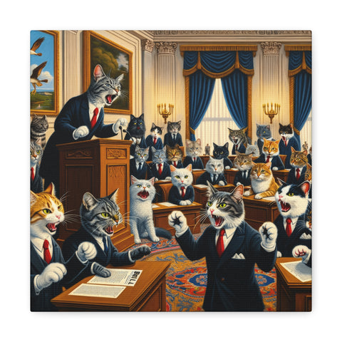 The Feline Assembly - Canvas Print