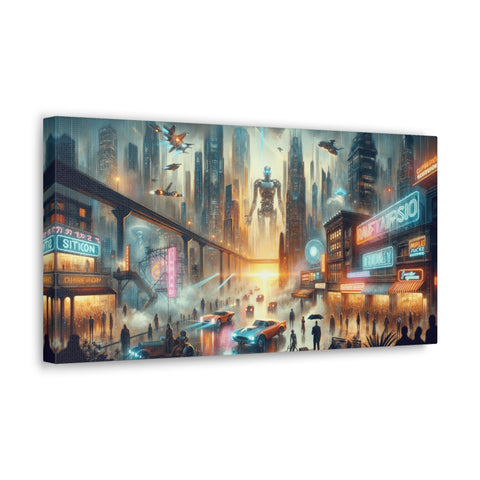 Neon Nocturne: A Symphony of Tomorrow - Canvas Print