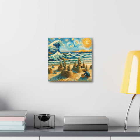 Sandswept Dreams under Van Gogh Skies - Canvas Print