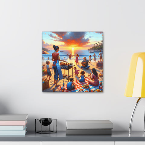 Sunset Serenade by the Shore - Canvas Print