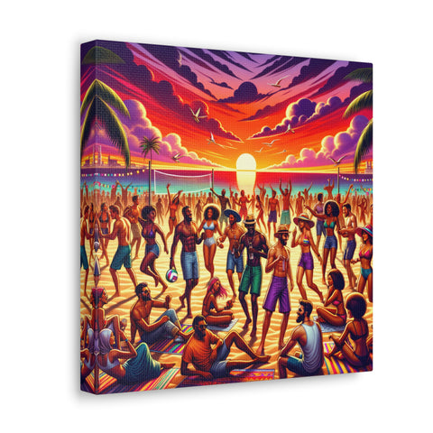 Sunset Rhythms at Playa Del Fuego - Canvas Print