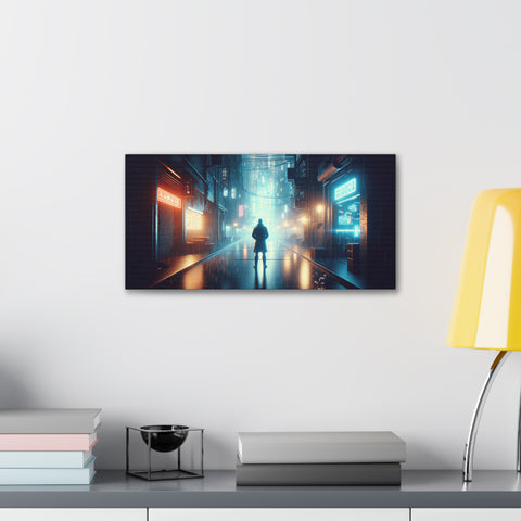 Metropolis Serenade in Neon - Canvas Print