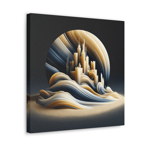 Sands of Grandeur: A Metropolitan Mirage - Canvas Print