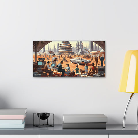 Tomorrow's Vista: A Glimpse of the Marvellous Martian Metropolis - Canvas Print