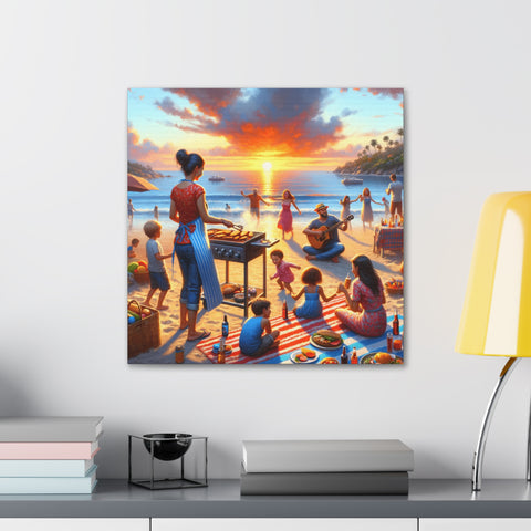 Sunset Serenade by the Shore - Canvas Print