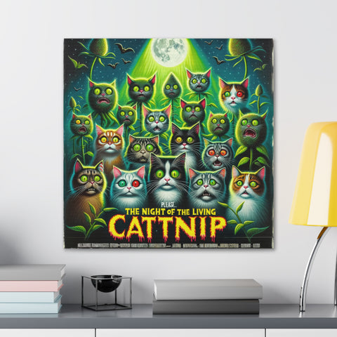 Lunar Feline Frenzy - Canvas Print