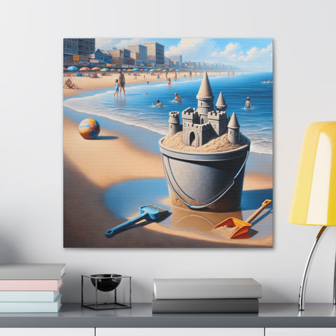 Coastal Fortress: Dreams in the Sand - Canvas Print