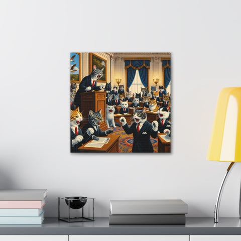 The Feline Assembly - Canvas Print