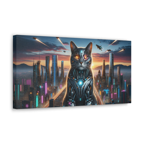 Cyber Feline Overlord - Canvas Print