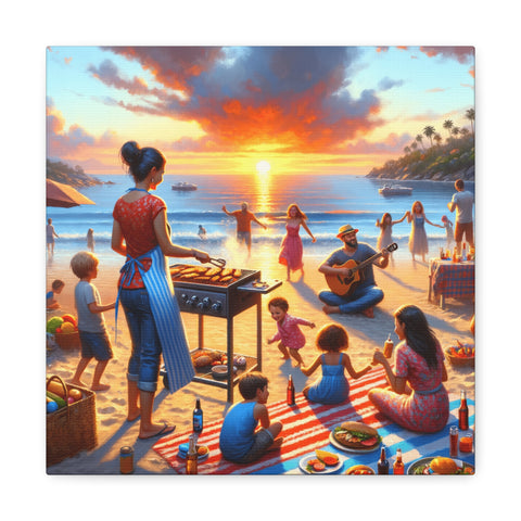 Sunset Serenade by the Shore - Canvas Print