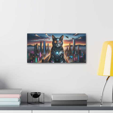 Cyber Feline Overlord - Canvas Print