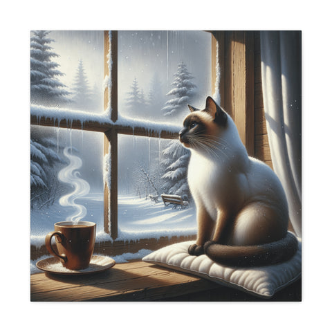 Whiskers Winter Repose - Canvas Print