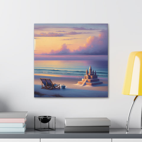 Twilight Turrets: A Seascape Reverie - Canvas Print