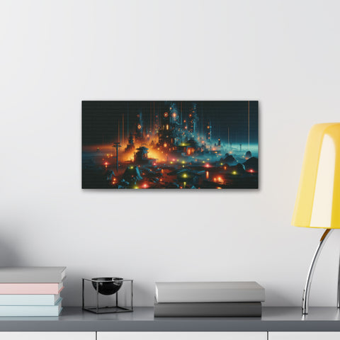 Luminous Metropolis: The Pinnacle of Tomorrow - Canvas Print