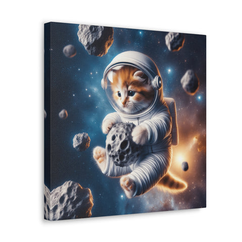 Cosmic Whisker Voyage - Canvas Print