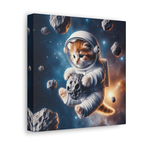 Cosmic Whisker Voyage - Canvas Print