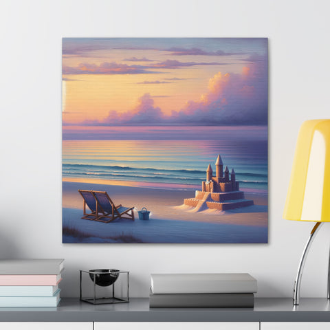 Twilight Turrets: A Seascape Reverie - Canvas Print