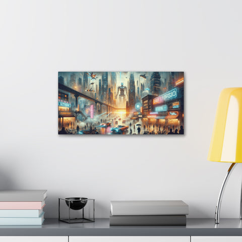 Neon Nocturne: A Symphony of Tomorrow - Canvas Print