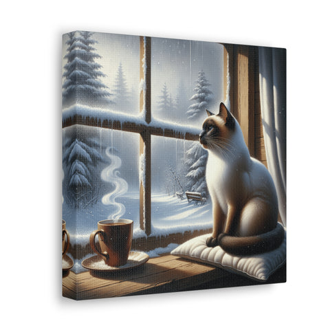 Whiskers Winter Repose - Canvas Print