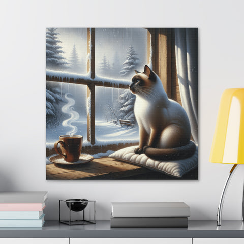 Whiskers Winter Repose - Canvas Print