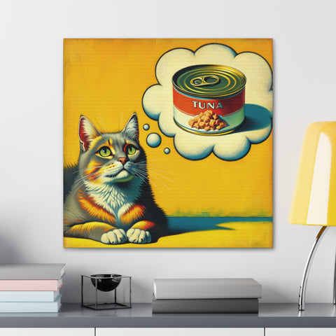 Whiskered Dreams of Tuna Skies - Canvas Print