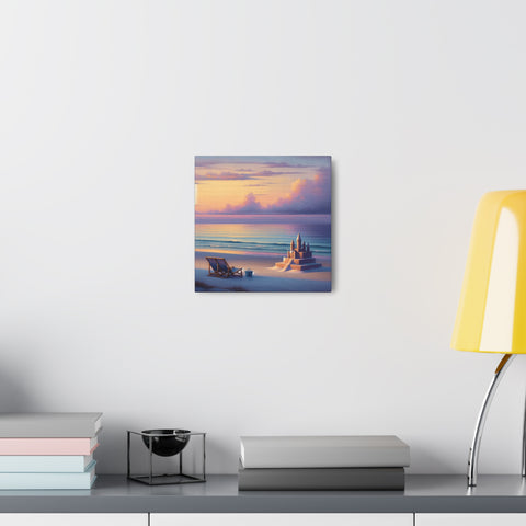 Twilight Turrets: A Seascape Reverie - Canvas Print