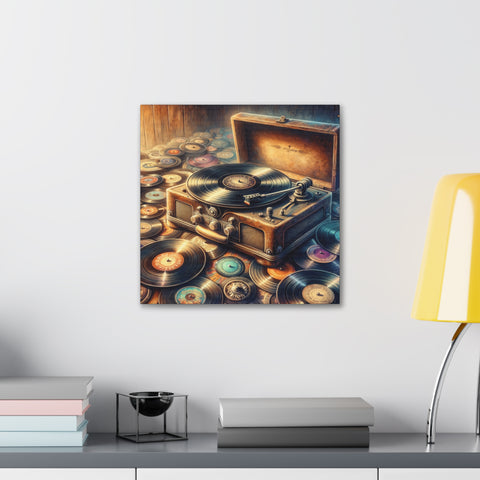 Vinyl Vortex: The Retro Rhapsody - Canvas Print