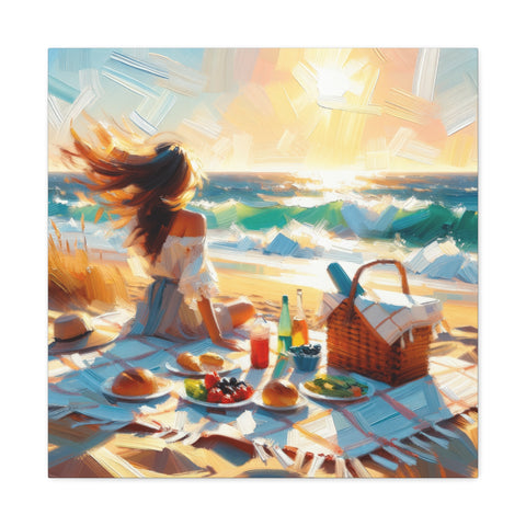 Serenade of the Sun-kissed Shore - Canvas Print