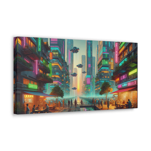 Neon Dreams and Quantum Beams - Canvas Print