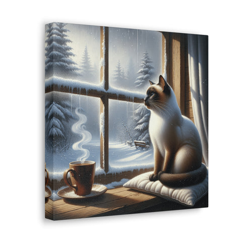 Whiskers Winter Repose - Canvas Print