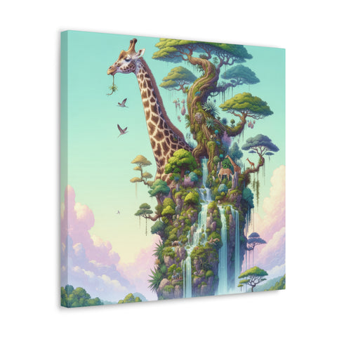 The Giraffe's Enchanted Arboretum - Canvas Print