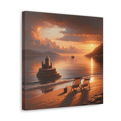 Twilight Bastion by the Sea - Canvas Print