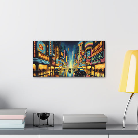 Neon Dreams on Infinity Avenue - Canvas Print