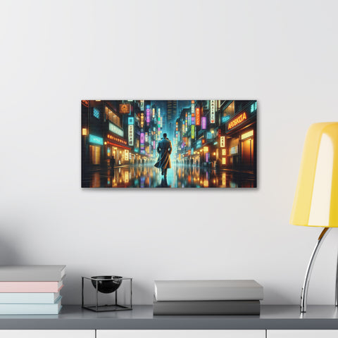 Neon Nocturne: Symphony of the Future City - Canvas Print