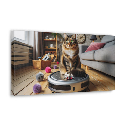 Majestic Feline Overlord: The Conquest of Technology - Canvas Print