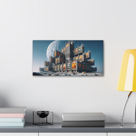 Lunar Pinnacle: The Metropolis of Tomorrow - Canvas Print