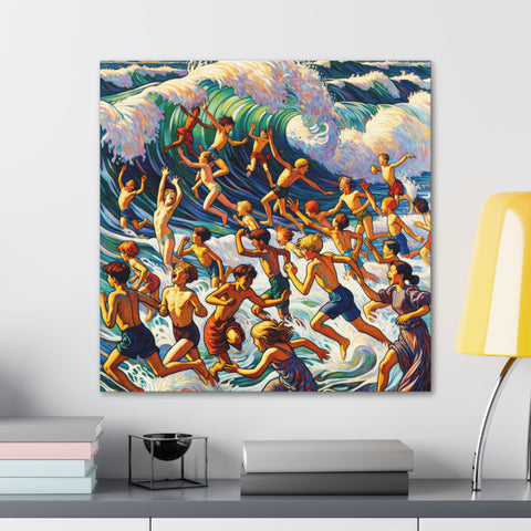 The Aquatic Tapestry of Youth - Canvas Print