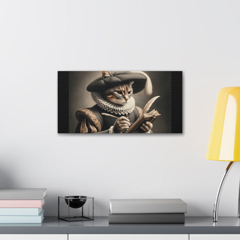 Feline Erudition: The Scholar's Repose - Canvas Print