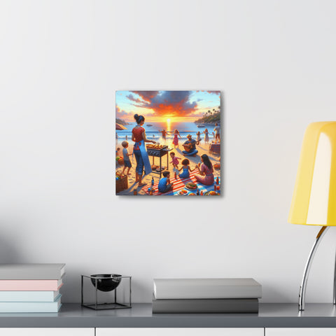Sunset Serenade by the Shore - Canvas Print