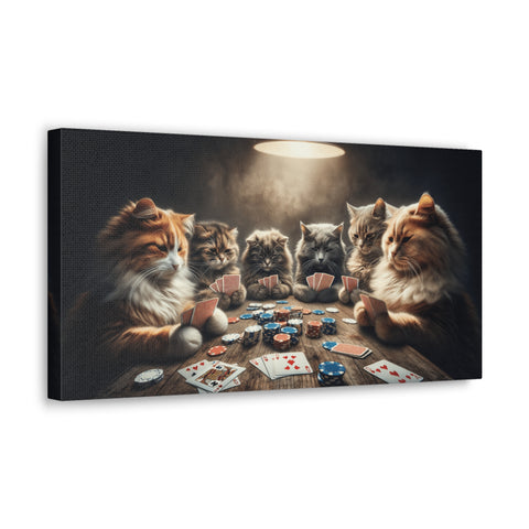 Feline Poker Night - Canvas Print