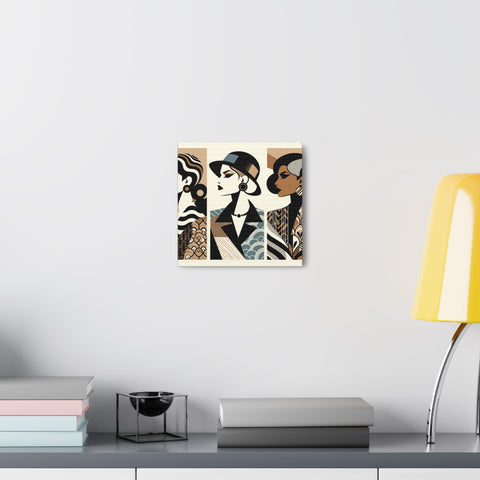 Chic Silhouettes: A Triptych of Elegance - Canvas Print