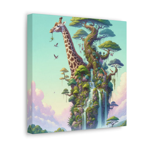 The Giraffe's Enchanted Arboretum - Canvas Print